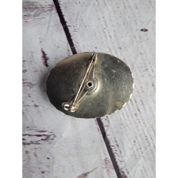 Vintage Blue Cameo Brooch Pin With Pony Tail - Picture 2 of 5